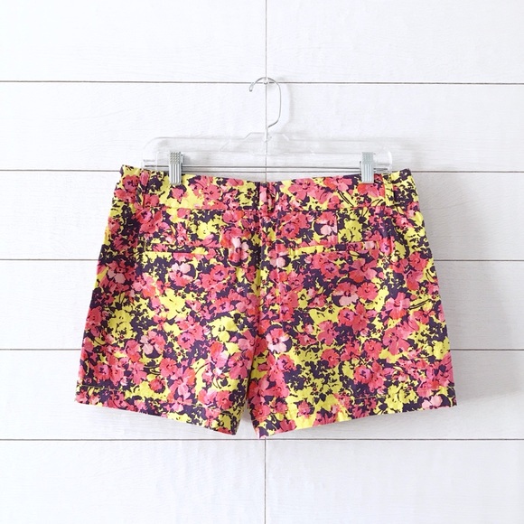 LOFT Pink Yellow Prism Floral Print Shorts - Picture 6 of 8